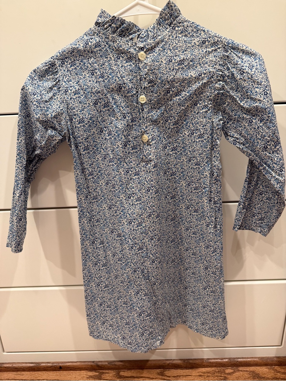 Mabo Blue Floral Ruffle Neck Dress - Picture 3 of 4